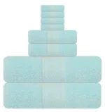 8-Piece Zero Twist Cotton Bath Towel Set – 100% Cotton Luxury Towels – Ultra Soft & Absorbent - Image 5