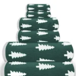 6-Piece Christmas Bath Towel Set – 100% Cotton 600 GSM Towels – Soft & Quick Dry
