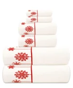 6-Piece Valentine’s Day Red Towel Set – 100% Cotton 600 GSM – Ultra Soft & Plush