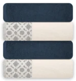4-Piece Jacquard Bath Towel Set – 100% Cotton 600 GSM – Ultra Soft & Absorbent - Image 4