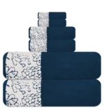 6-Piece Jacquard Bath Towel Set – 100% Cotton 600 GSM Luxury Towels – Soft & Quick Dry