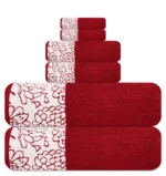 6-Piece Jacquard Bath Towel Set – 100% Cotton 600 GSM Luxury Towels – Soft & Quick Dry - Image 4