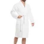 100% Cotton Unisex Bathrobe – Terry Cloth with Belt & Pockets – Soft & Absorbent