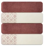 4-Piece Jacquard Bath Towel Set – 100% Cotton 600 GSM – Ultra Soft & Absorbent