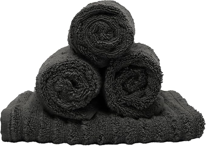81DifW33fwL._AC_SX679_ 4-Pack Zero Twist Hand Towels – 100% Cotton 650 GSM – Soft, Fluffy & Absorbent - Image 1