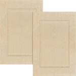 2-Piece Cotton Bath Mat Set – 100% Cotton 21×34 Inch Mats – Absorbent & Quick Dry