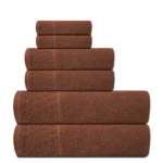 6-Piece Velour Jacquard Bath Towel Set – 100% Cotton 600 GSM Luxury Towels – Ultra Soft & Quick Dry
